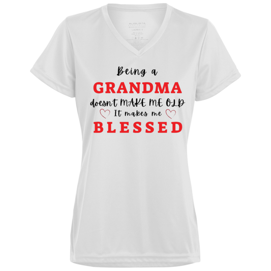 Proud Grandma’ Moisture-Wicking V-Neck Tee