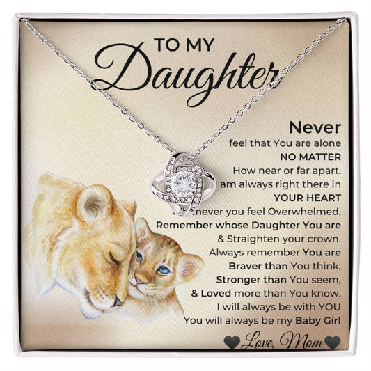 TO MY DAUGHTER- LIONESS LOVE KNOT NECKLACE